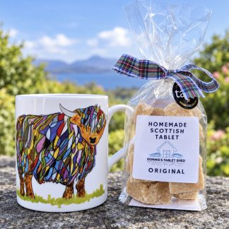 Highland Cow Mug and Scottish Tablet Gift Set