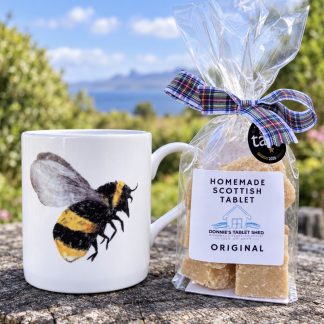 Bee Mug with 125g Homemade Scottish Tablet