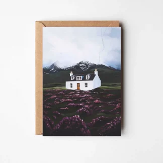 CARD: Amidst the Heather, Cosy Cottage by Sara Willia