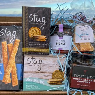 Savoury Hamper of Scottish Treats - Cheese, Biscuits, Pickle, Oatcakes and Scottish Tablet