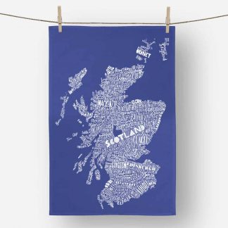 Gillian Kyle Scottish Map Tea Towel 100% Cotton