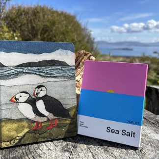 Puffin Notebook and Ocelot Chocolate Gift Set