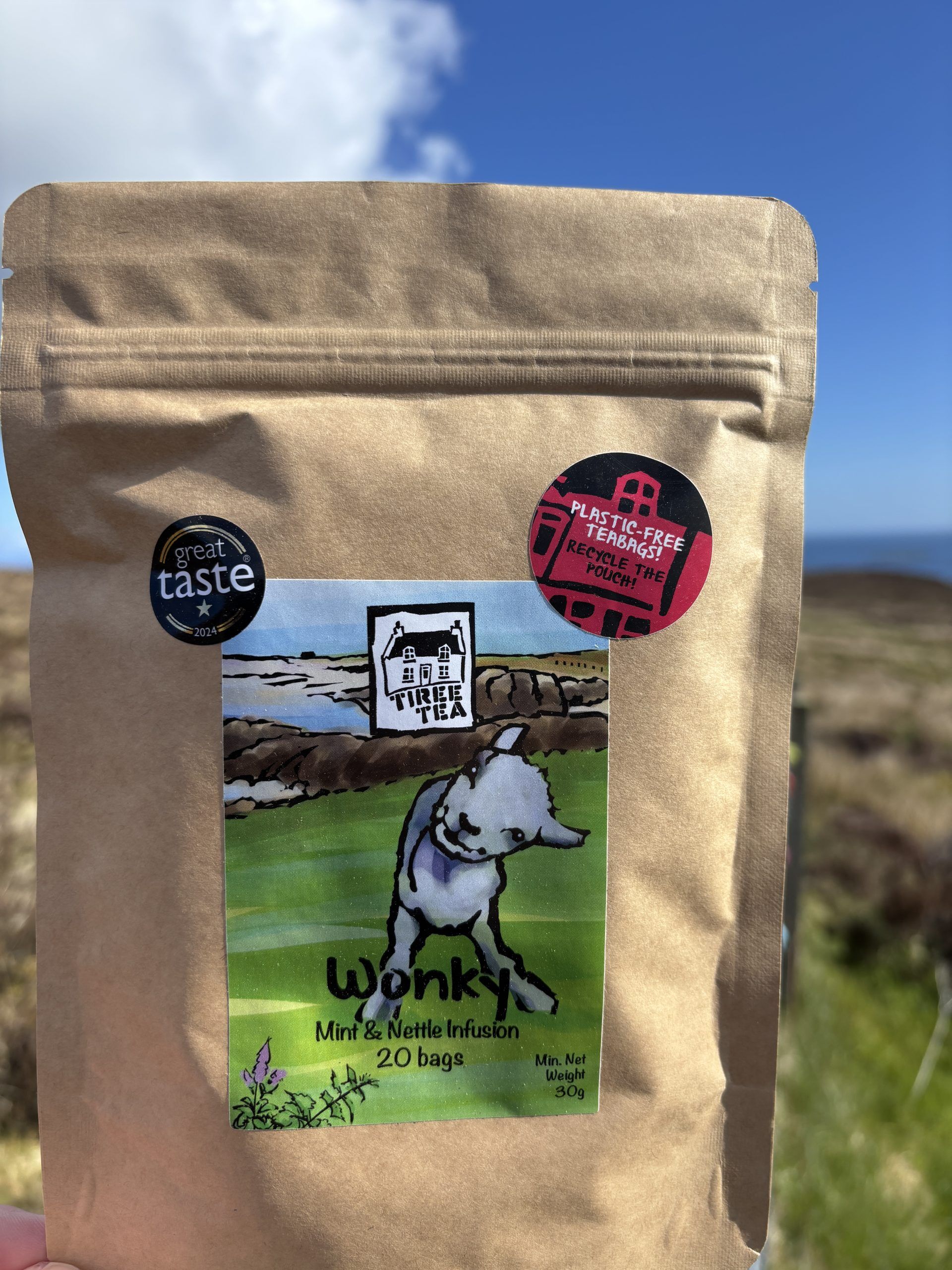 Tiree Tea - Wonky- Mint and Nettle infusion Plastic Free Tea Bags