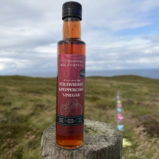 Apple Cider Vinegar Infused with Strawberries and Peppercorns