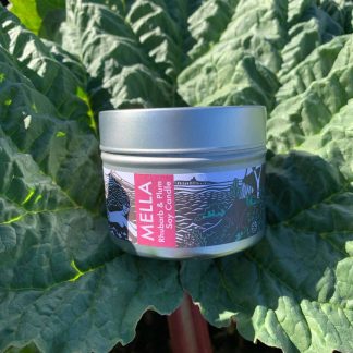 Rhubarb and Plum Travel Candle from Mella in Unst, Shetland