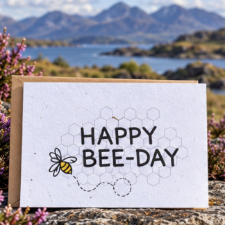 SEED CARD: Happy Bee Day - plantable birthday card